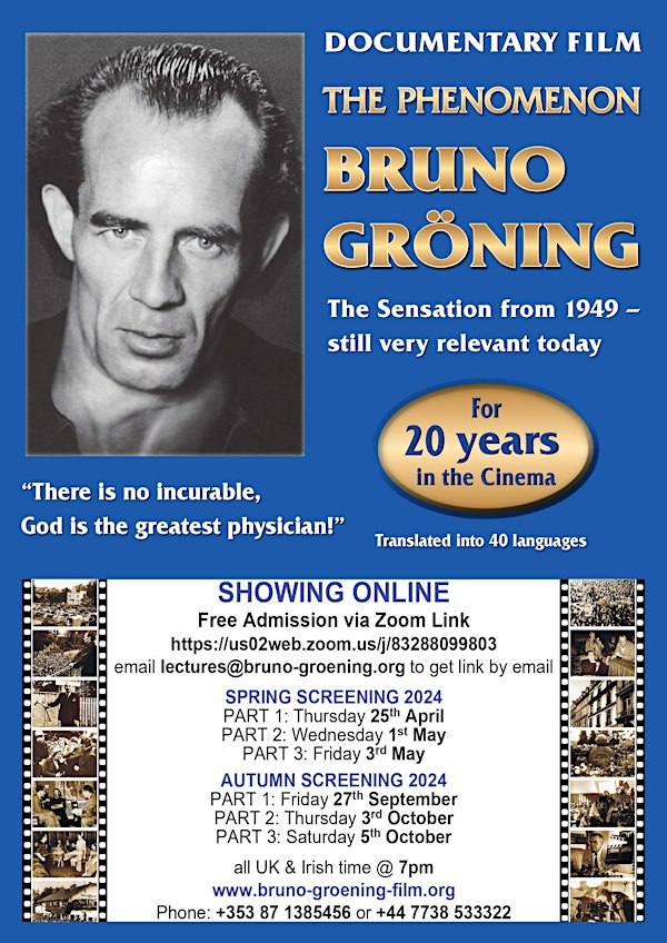 Free showing online:  Documentary film: The phenomenon Bruno Groening