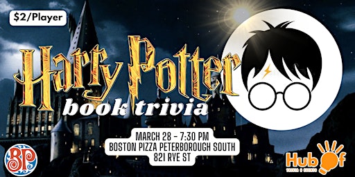 Imagem principal do evento HARRY POTTER Trivia  - The Books - Boston Pizza (Pet. South)