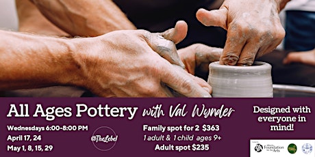 All Ages Pottery workshop- great for families!