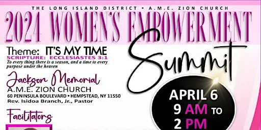 Imagem principal de Long Island District 2024 Women's  Empowerment Summit: "It's My Time"