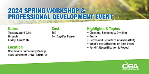 Image principale de Spring Workshop & Professional Development Event