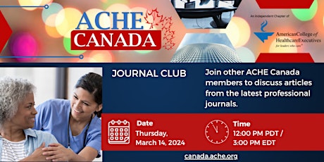 Imagen principal de ACHE Canada Journal Club - March 2024