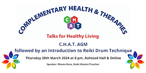 Primaire afbeelding van C.H.A.T. AGM followed by an Introduction to Reiki Drum Technique