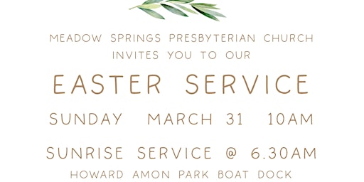 Primaire afbeelding van Meadow Springs Presbyterian Church Easter Service