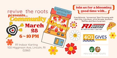 Family Tickets! Community Bloom @ R1 Indoor Karting ft. Dart City