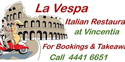 Image principale de Long Lunch at La Vespa Italian Restaurant