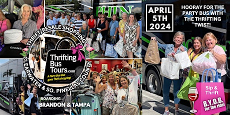 Primaire afbeelding van 4/5 Thrifting Bus Brandon & Tampa Shops Clearwater & South Pinellas County