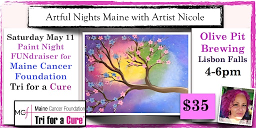 Imagen principal de Paint Night FUNdraiser  Maine Cancer Foundation Tri for a Cure, Olive  Pit