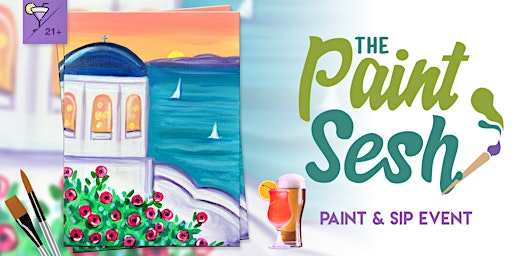 Primaire afbeelding van Paint & Sip Painting Event in Cincinnati, OH – “Santorini Greece”