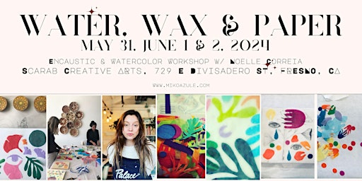 Imagem principal de Encaustic Collage & Watercolor workshop: Watercolor, Paper & Wax