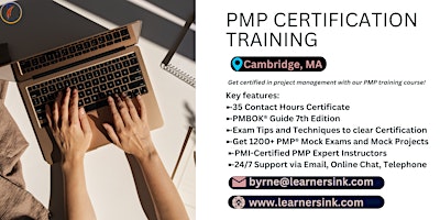 Primaire afbeelding van 4 Day PMP Classroom Training Course in Cambridge, MA