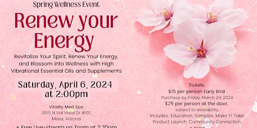 Primaire afbeelding van Renew your Energy - Spring Wellness Event