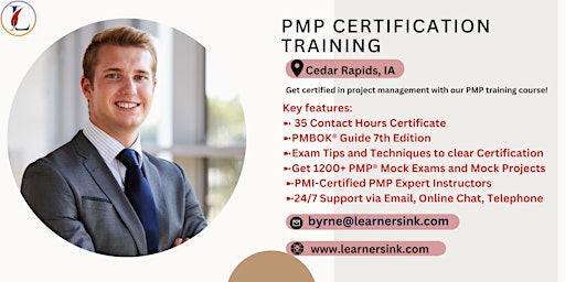 Hauptbild für 4 Day PMP Classroom Training Course in Cedar Rapids, IA