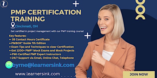 4 Day PMP Classroom Training Course in Cincinnati, OH primary image