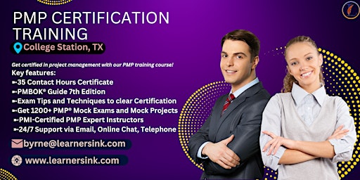 Primaire afbeelding van 4 Day PMP Classroom Training Course in College Station, TX