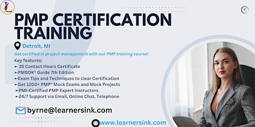 4 Day PMP Classroom Training Course in Detroit, MI primary image