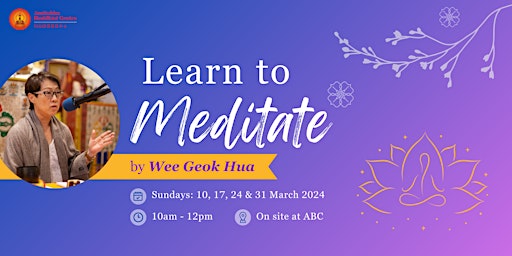 Primaire afbeelding van Learn to Meditate by Ms Wee Geok Hua