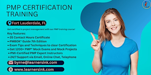 Primaire afbeelding van 4 Day PMP Classroom Training Course in Fort Lauderdale, FL