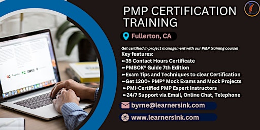 4 Day PMP Classroom Training Course in Fullerton, CA primary image