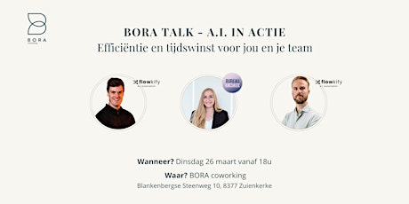 Primaire afbeelding van BORA Talk: A.I. in actie & Afterwork