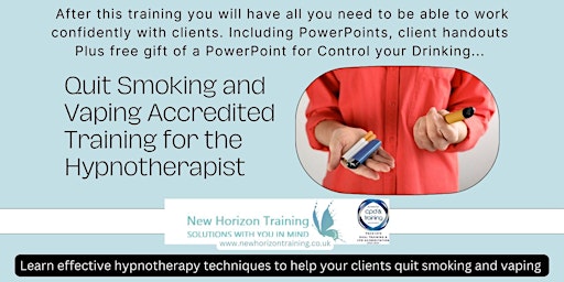 Hauptbild für Quit Smoking and Vaping  Accredited Training for the Hypnotherapist