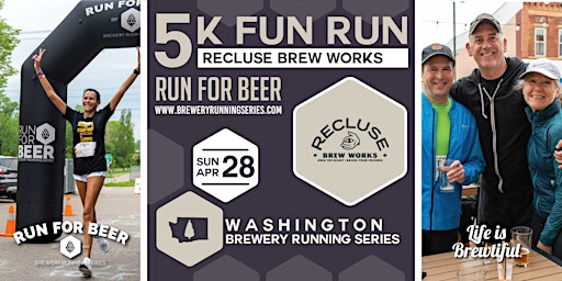 Imagen principal de 5k Beer Run x Recluse Brew Works | 2024 Washington Brewery Running Series