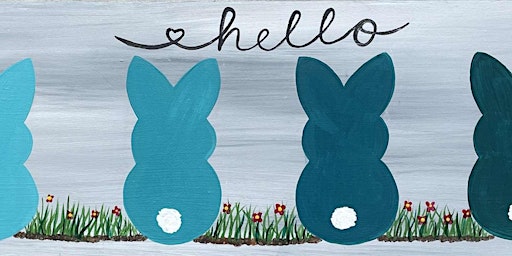 Blue Happy Bunnies - Paint and Sip by Classpop!™ primary image
