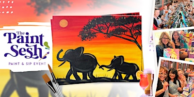 Primaire afbeelding van Mothers Day Paint & Sip Painting Event in Cincinnati, OH – “Elephants”