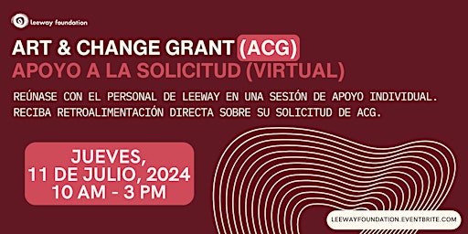 Hauptbild für 7/11 Art & Change Grant – apoyo a la solicitud (virtual)