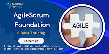 AgileScrum Foundation  2 Days Training in San Francisco, CA