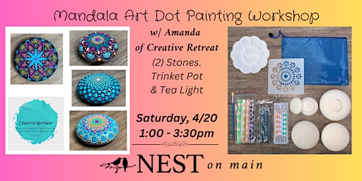 Primaire afbeelding van Mandala Art Dot Stones & Tea Lights Painting Workshop