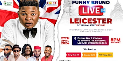 Primaire afbeelding van FUNNY BRUNO COMEDY LIVE IN LEICESTER