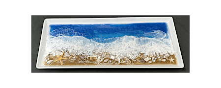 Imagen principal de Beach Charcuterie Tray Resin Sand & Shells Paint & Sip Art Class Wadsworth