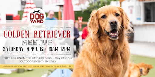 Hauptbild für Golden Retriever Meetup at the Dog Yard Bar - Saturday, April 13