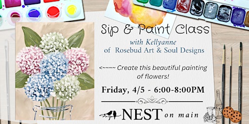 Imagen principal de Sip & Paint Night with Kellyanne of  Rosebud Art & Soul