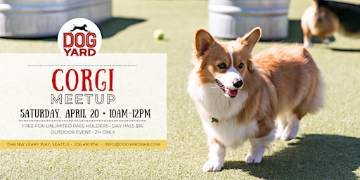 Imagem principal do evento Corgi Meetup at the Dog Yard Bar in Ballard - Saturday, April 20