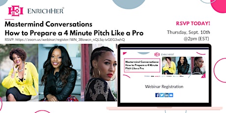 Mastermind Conversations: How to Prepare a 4 Minute Pitch Like a Pro primary image