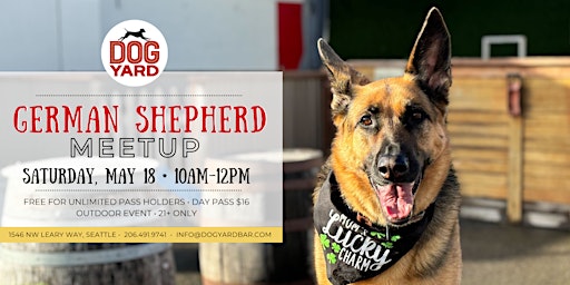 German Shepherd Meetup at the Dog Yard Bar - Saturday, May 18 primary image