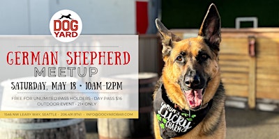 Primaire afbeelding van German Shepherd Meetup at the Dog Yard Bar - Saturday, May 18