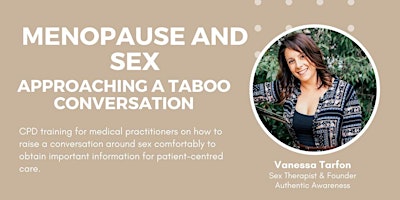 Imagem principal do evento Menopause and Sex: Approaching taboo conversations