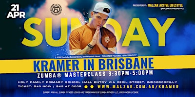 Primaire afbeelding van TML Crew Founder KRAMER Brisbane Zumba Masterclass  Sun 21 Apr