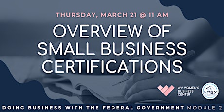 Primaire afbeelding van Overview of Small Business Certifications