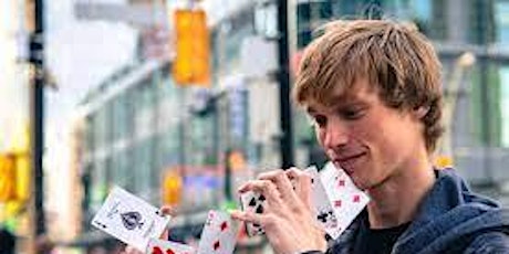 Magician performance night on the street is extremely exciting