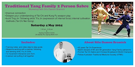 Traditional Yang Family 2 Person Sabre: Workshop with Sifu Damon Bramich