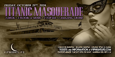 Image principale de Titanic Masquerade Los Angeles Halloween Party Cruise