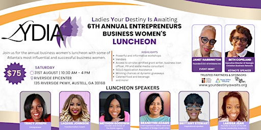 Imagem principal de 6th Annual Entrepreneurs Business Women's Luncheon | LYDIA