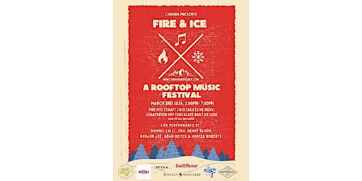 Primaire afbeelding van FIRE & ICE - A ROOFTOP MUSIC FESTIVAL, Sunday, March 3 · 2 - 7pm