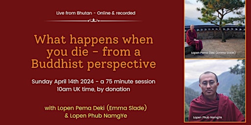 Hauptbild für What happens when you die - from a Buddhist perspective, online session