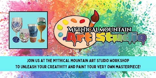 Imagem principal do evento Mythical Mountain Art Studio Workshop - Summer Vibes Glass Painting