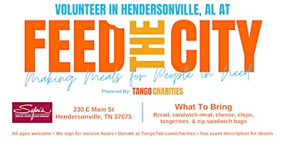 Imagen principal de Feed The City Hendersonville: Making Meals for People In Need
